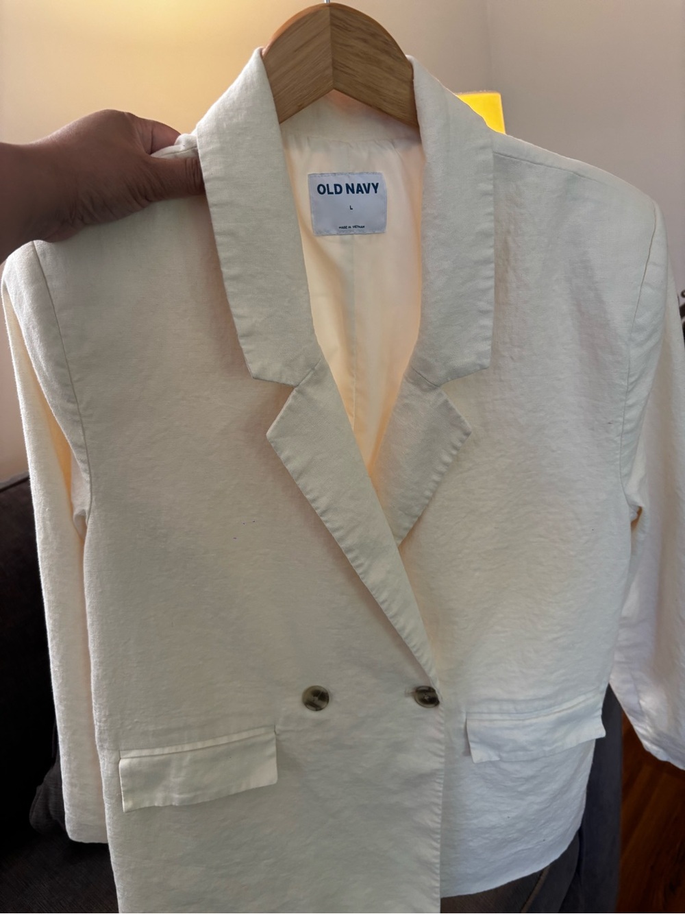 Old Navy Ivory Double-Breasted Blazer